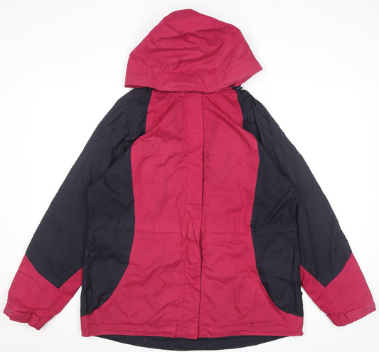 Peter Storm Womens Red Black Hooded Waterproof Rain Jacket Size 16