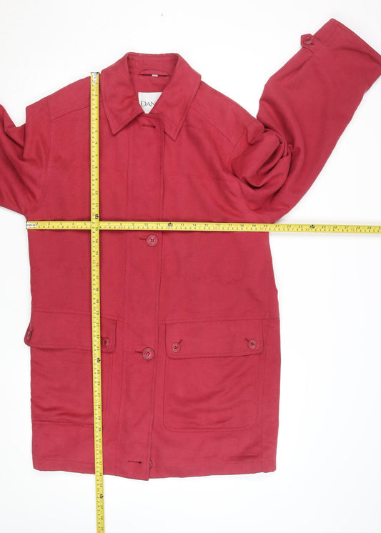 Dana Buchman Women's Red Polyester Mid-Length Jacket Size S