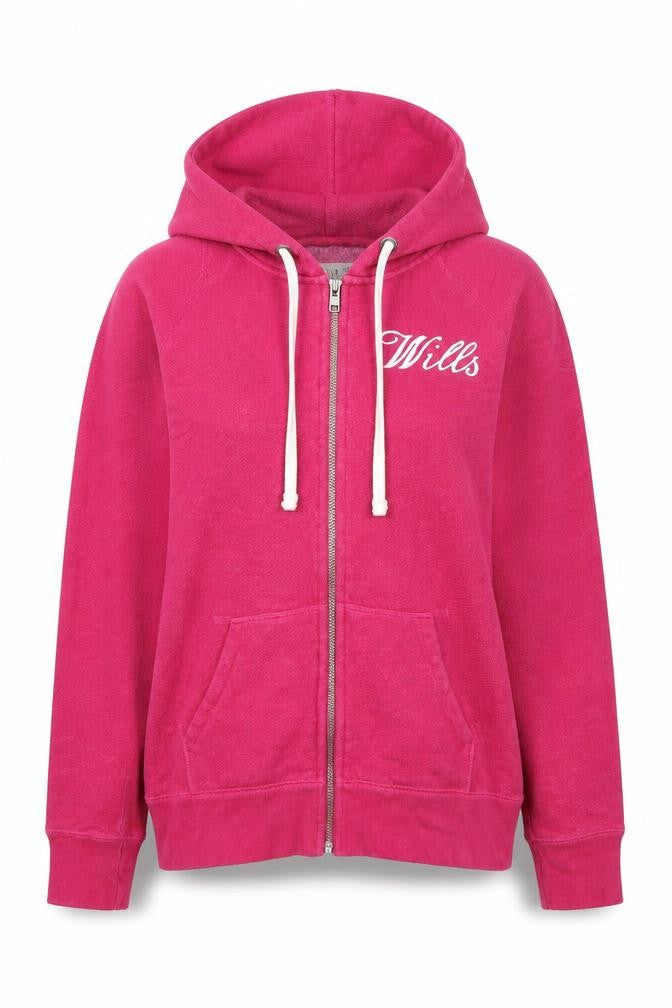 Womens UK 10 Regular Jack Wills Pink Full Zip Hoodie