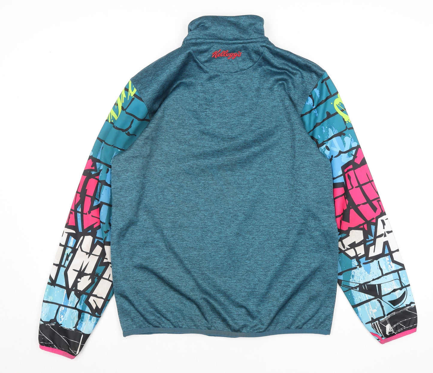 Masita Teens Blue Graphic 1/4 Zip Sports Sweatshirt Size S