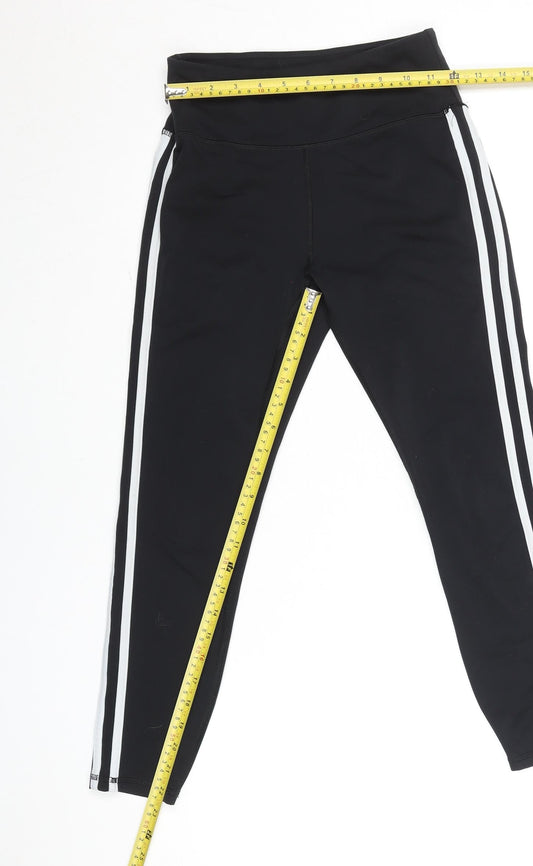 Gaiam Womens Black Ankle Leggings S Side Stripe Yoga Activewear