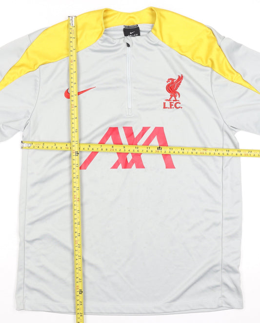 Nike Men's Grey Liverpool LFC Dri-FIT 1/4 Zip Football Training Top S