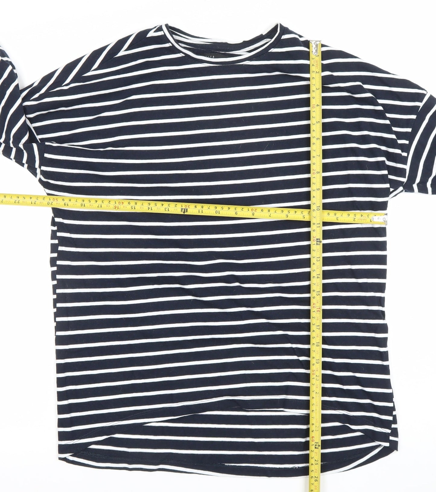 Mohito Women's Blue Striped Long Sleeve Cotton Jersey Top Size M