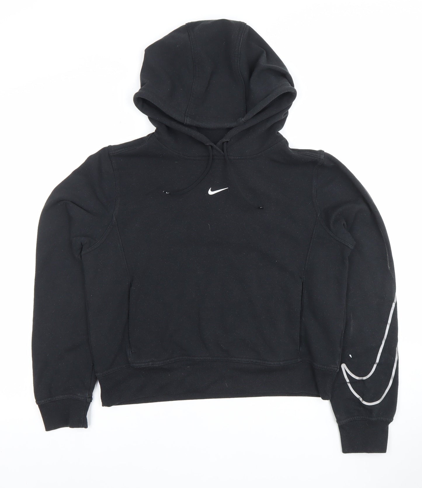Nike Womens Black Small Pullover Hoodie with Reflective Logo