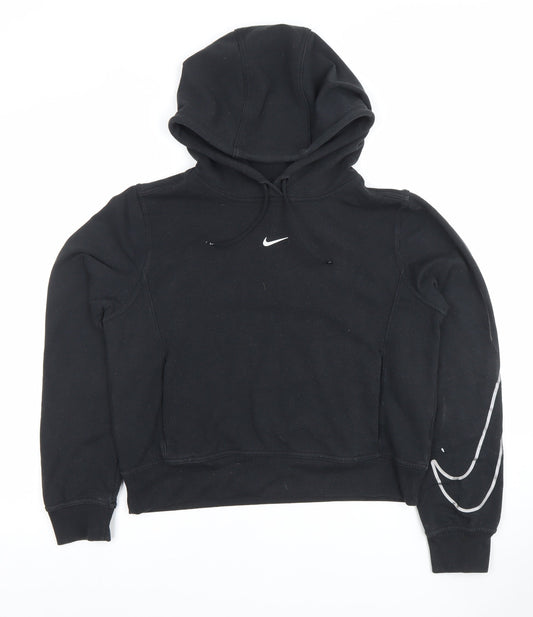 Nike Womens Black Small Pullover Hoodie with Reflective Logo
