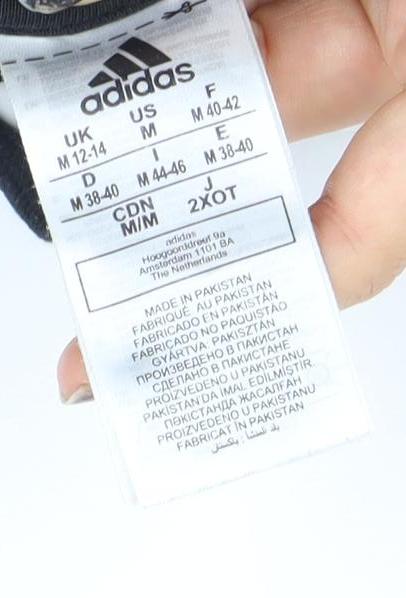 Adidas Womens Black Pullover Hoodie UK 12 Cotton Blend 3-Stripes Design