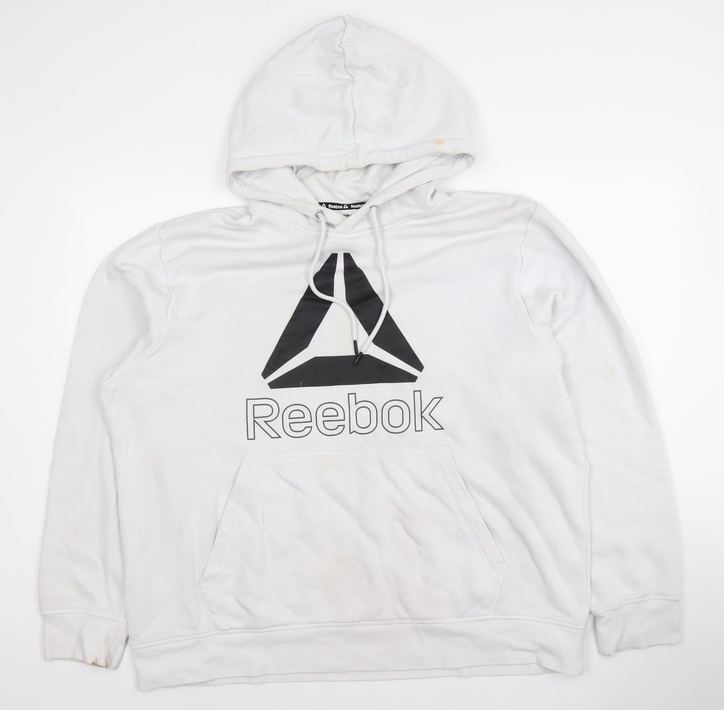 Reebok Men's White XL Pullover Hoodie with Logo