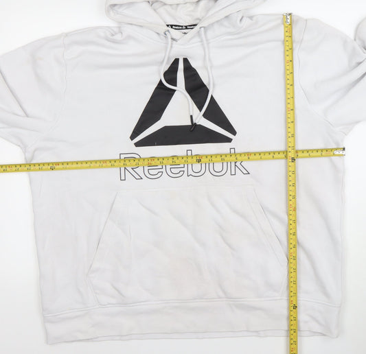 Reebok Men's White XL Pullover Hoodie with Logo