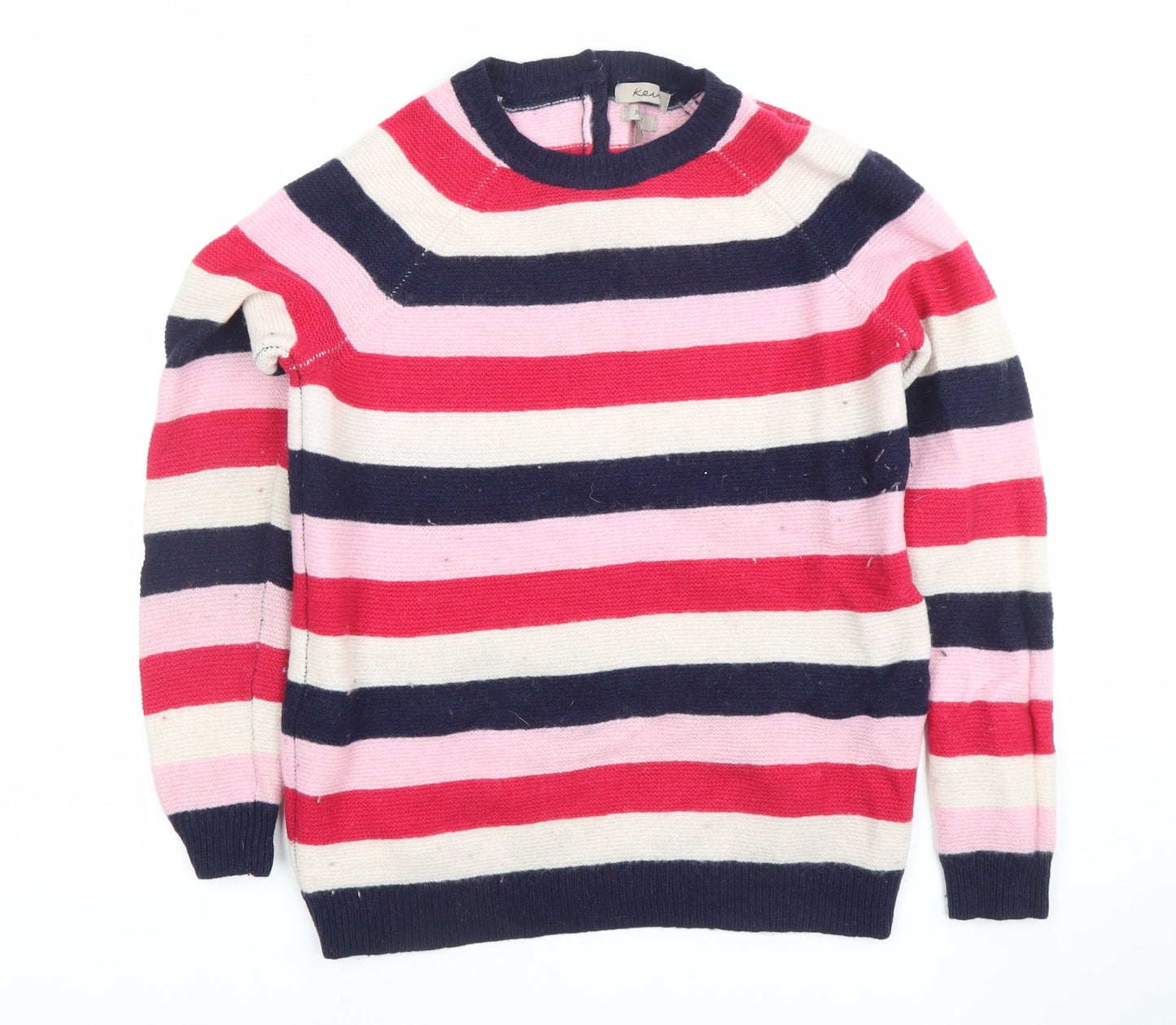 Kew Womens Multicoloured Striped Wool Pullover Jumper L