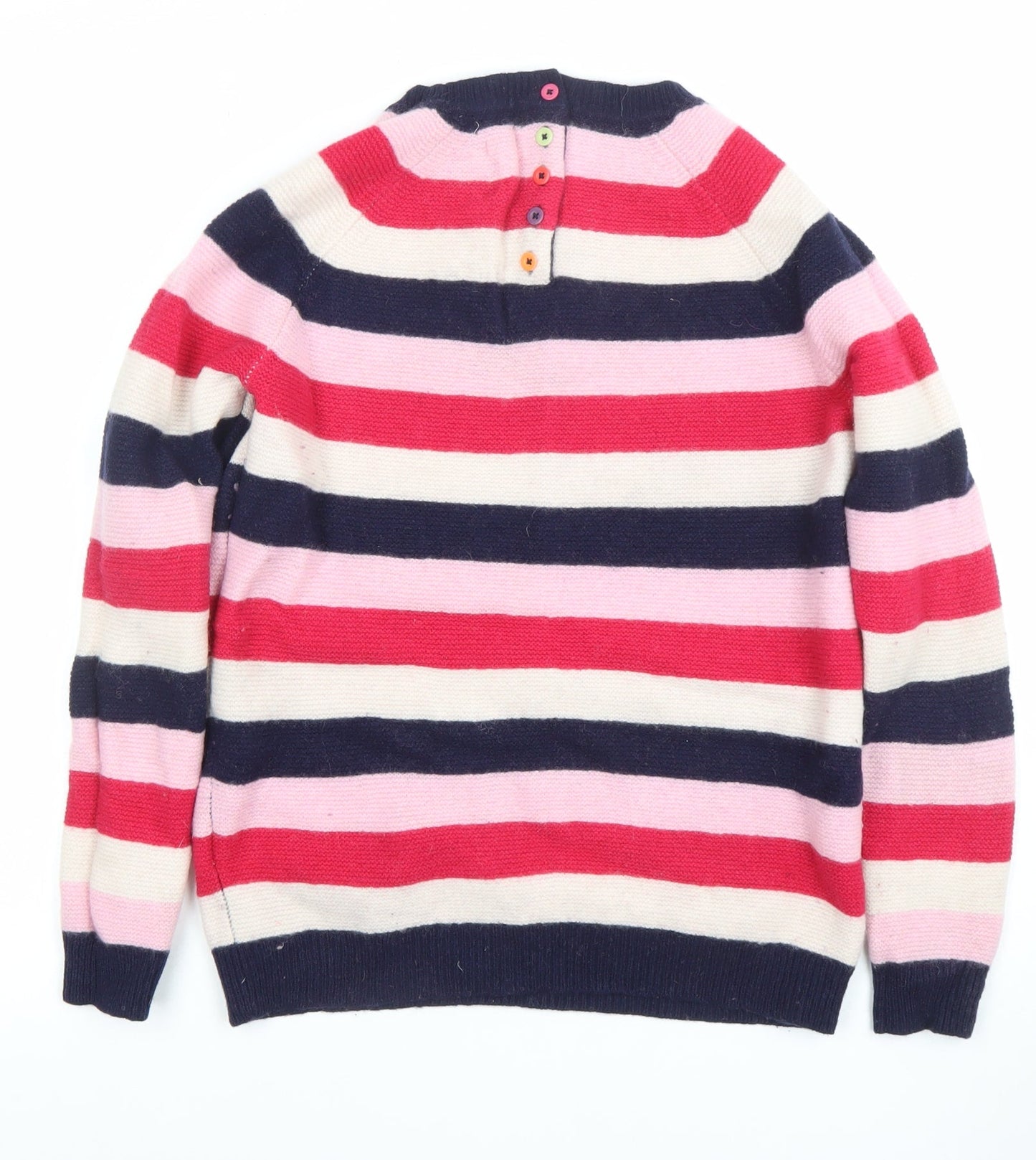 Kew Womens Multicoloured Striped Wool Pullover Jumper L