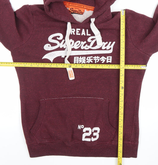 Superdry Men's XL Red Pullover Hoodie Graphic Print Fleece