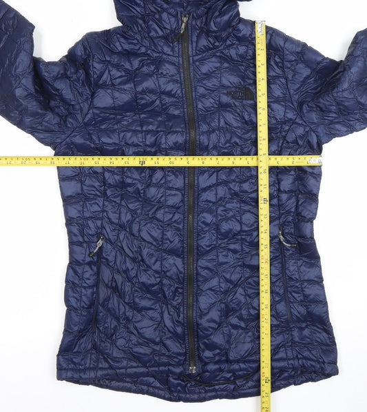 The North Face Women's Blue Hooded Quilted Puffer Jacket Size M