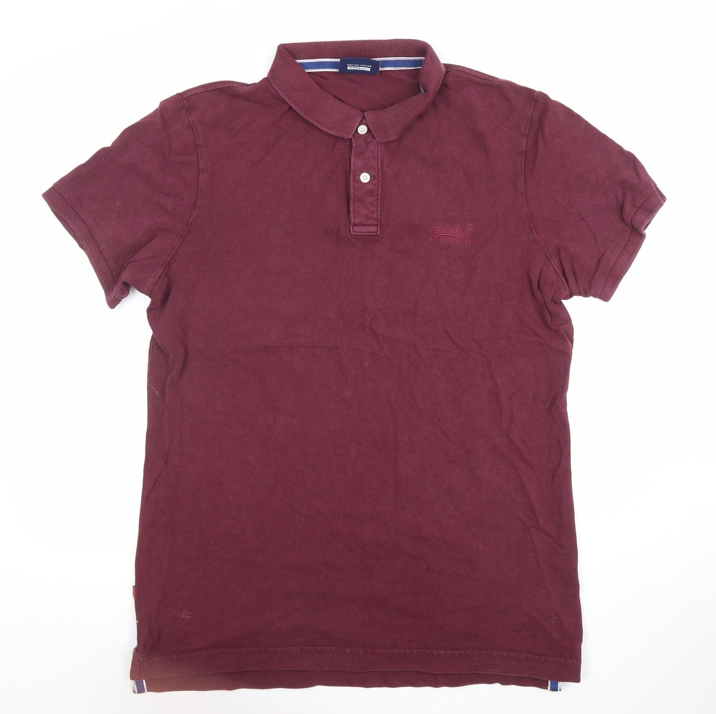 Superdry Men's Red XL Polo Shirt Premium Cotton Short Sleeve