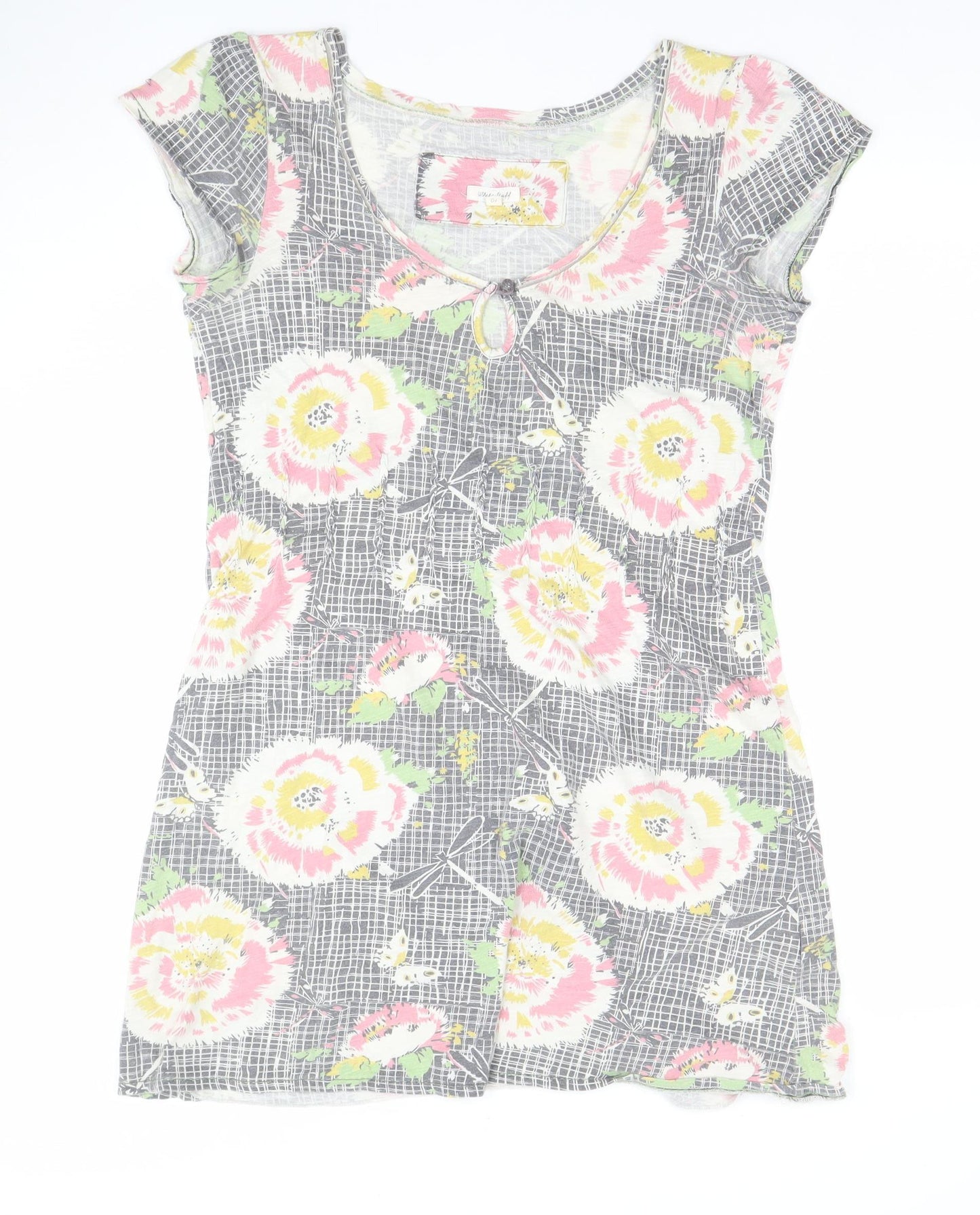 White Stuff Women's Multicoloured Floral Cotton Shift Dress Size 10