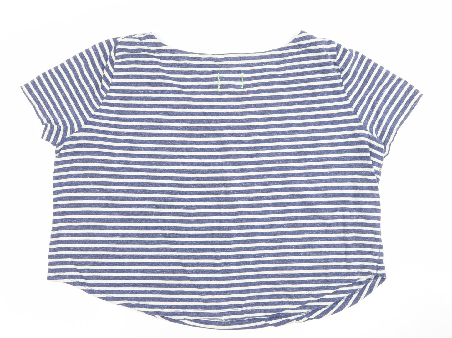 Superdry Womens Blue Striped Cotton T-Shirt Medium Short Sleeve Casual Top