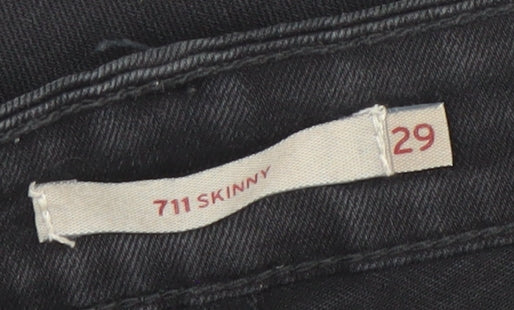 Levi's Women's Black 711 Skinny Jeans Size 29 Mid Rise Stretch Denim