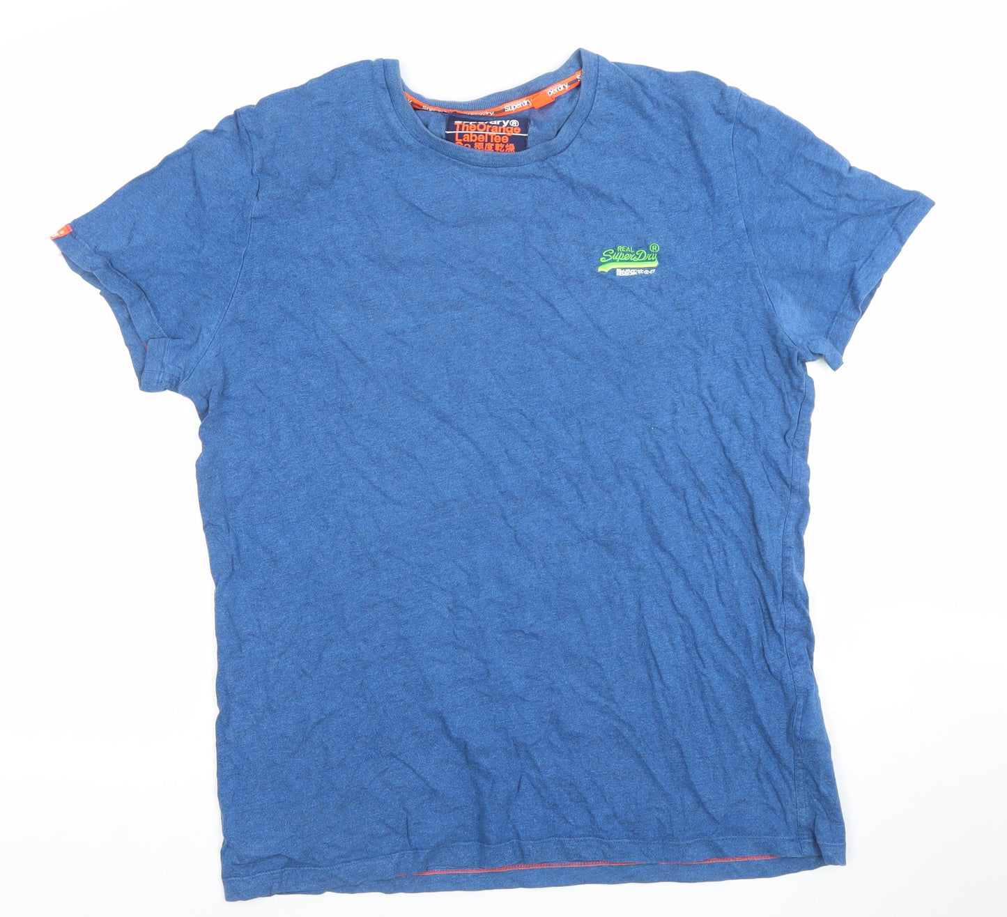 Superdry Men's Blue Cotton Crew Neck T-Shirt Size XL
