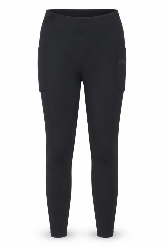 Front view of Ellesse Women Black, size 10, Leggings Stretch Athletic Trousers