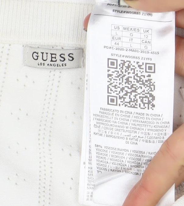 Guess Women's White Knit Button Cardigan Size 12