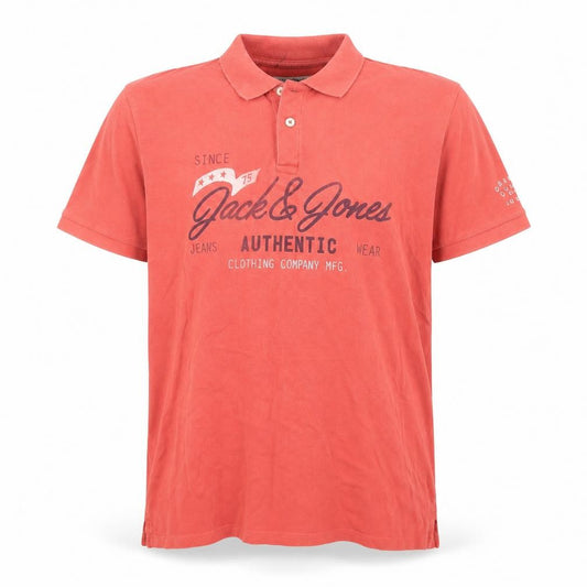 Jack & Jones Men's Red XL Polo Shirt Authentic Graphic Cotton