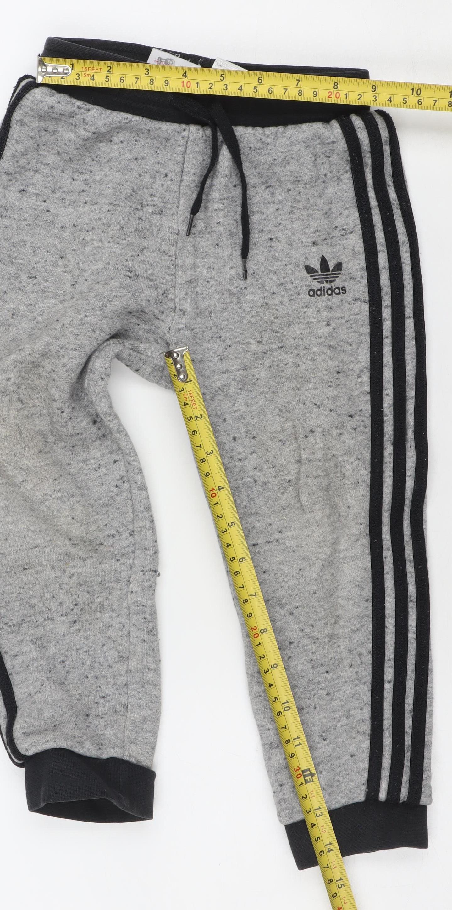 Adidas Boys Grey 3-4 Years Jogger Activewear Trousers Cotton Blend