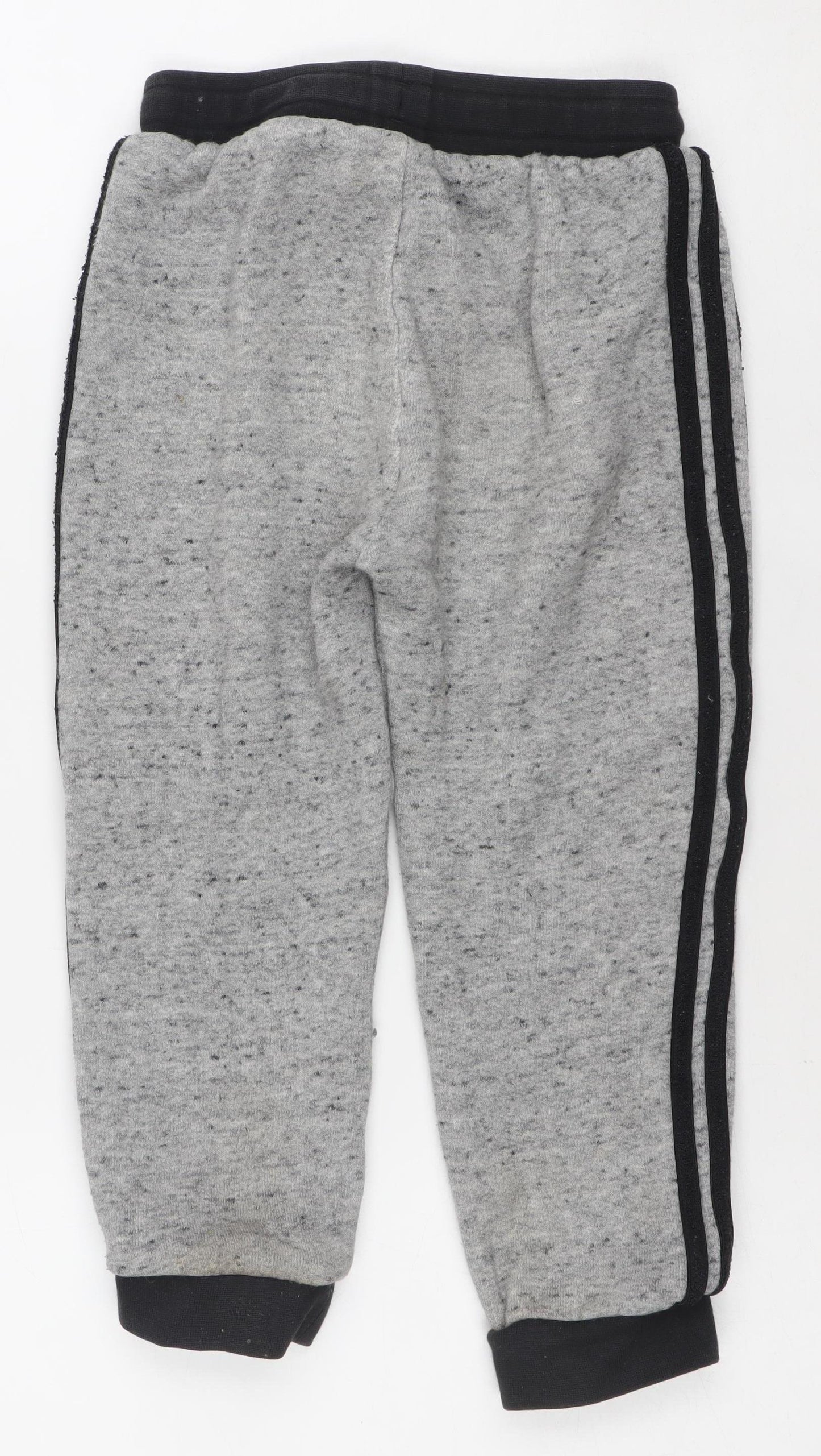 Adidas Boys Grey 3-4 Years Jogger Activewear Trousers Cotton Blend