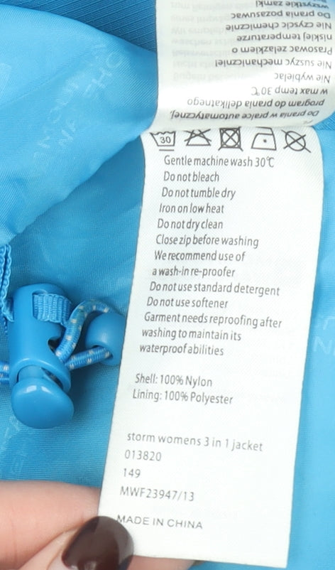 Mountain Warehouse Womens Blue 3-in-1 Waterproof Hooded Jacket UK 12