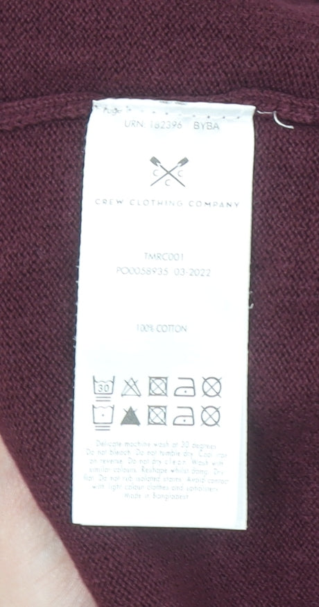 Crew Clothing Company Womens Red Cotton Crew Neck Jumper Size L