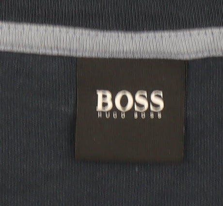 Hugo Boss Men's Blue Long Sleeve Cotton Crew Neck T-Shirt XL
