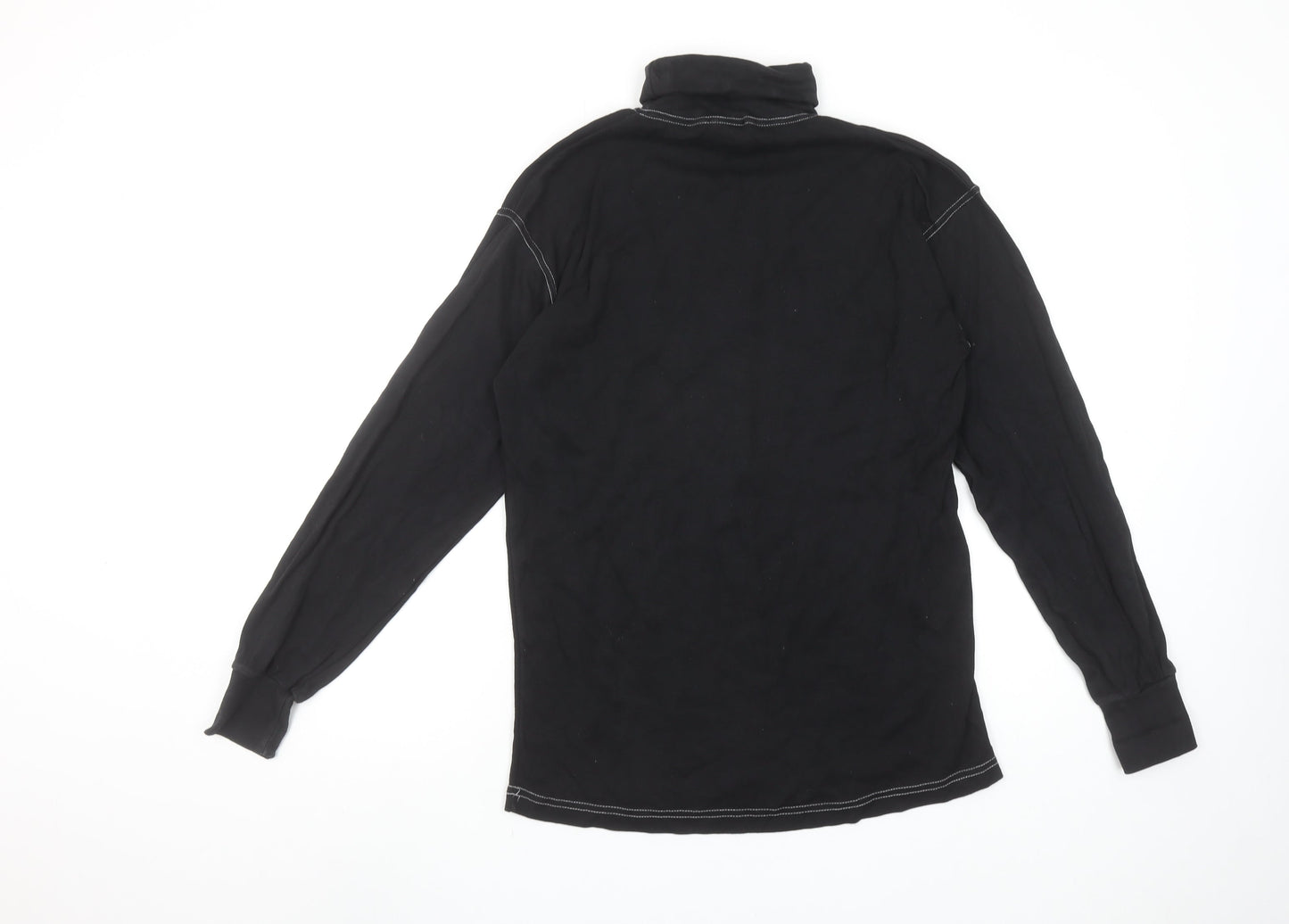 Rodeo Women's Black Long Sleeve Roll Neck Cotton Top UK 14