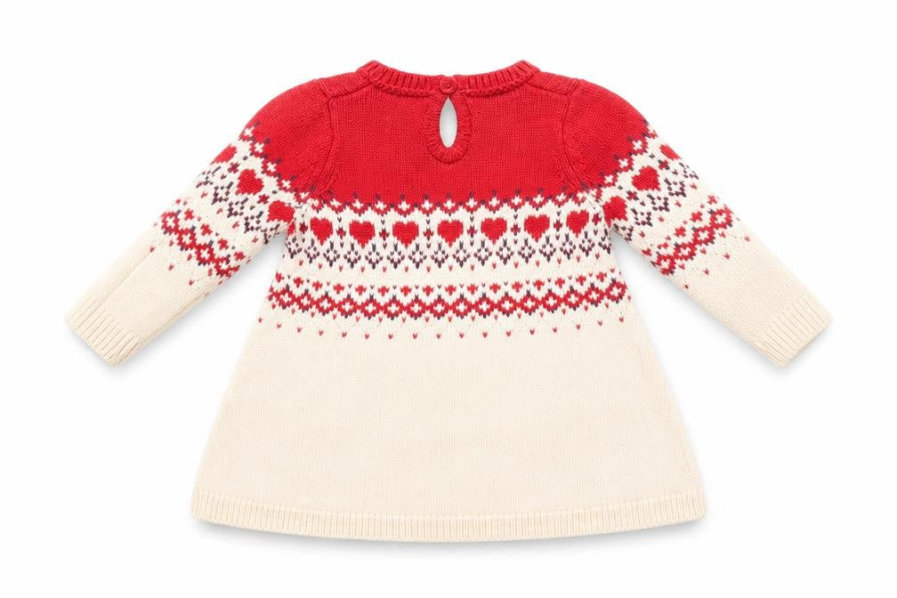 Baby Gap Red Beige Fair Isle Knit Jumper 0-3 Months Unisex Winter Pullover