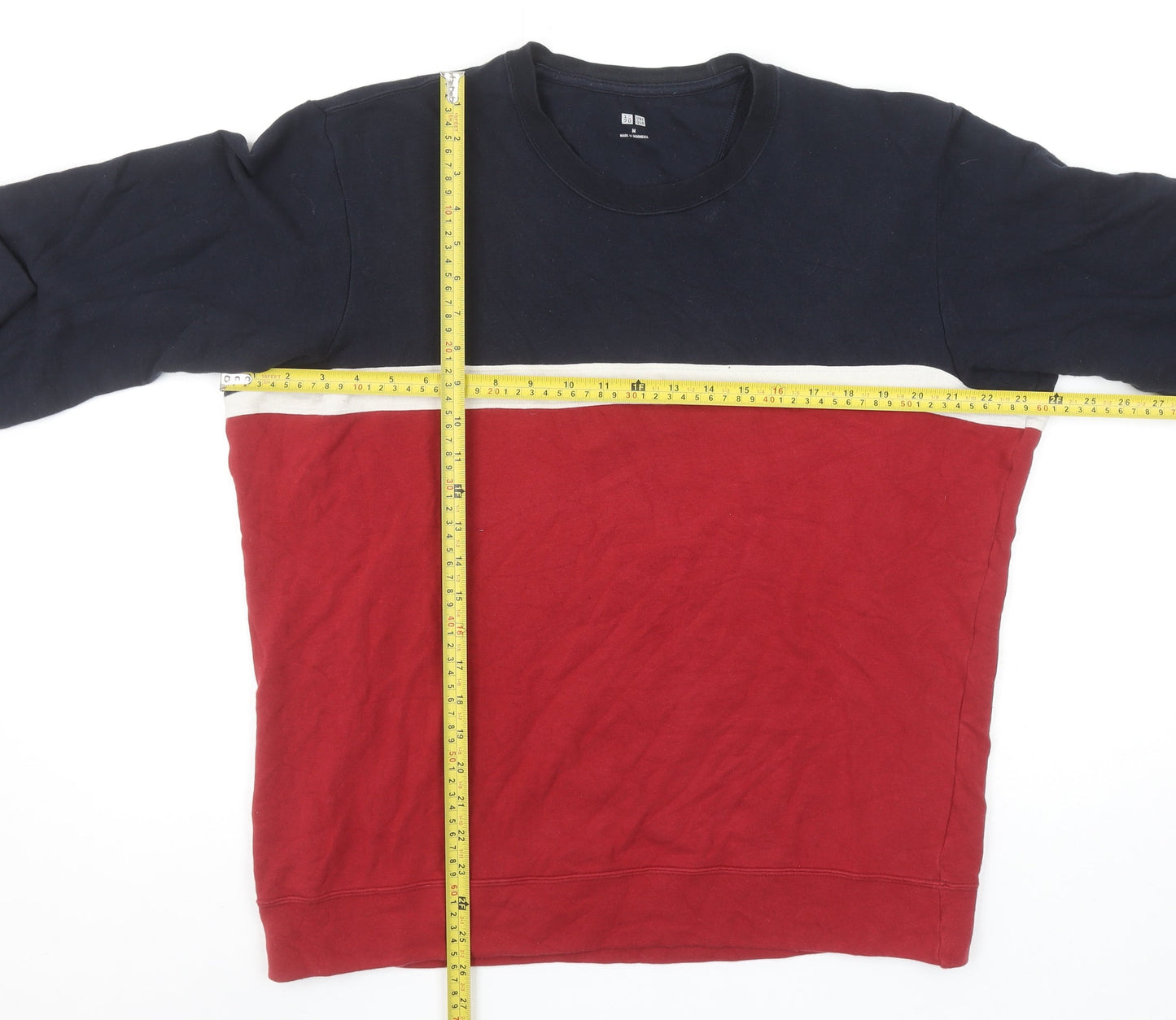 UNIQLO Men’s Multicoloured Medium Crew Neck Pullover Sweatshirt