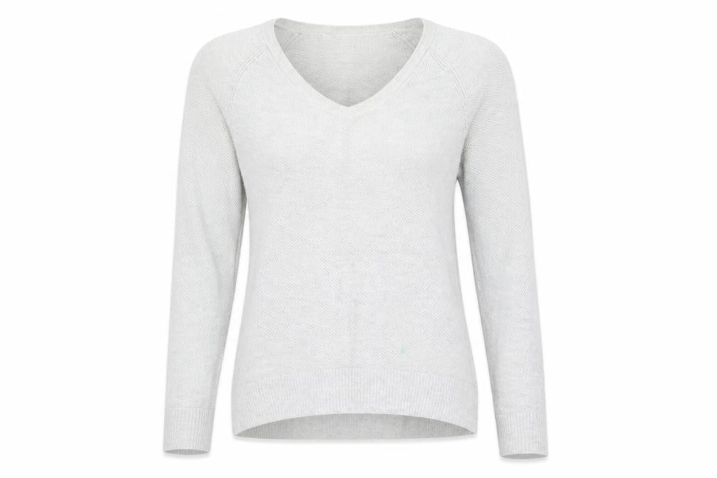 Gap Women's Grey V-Neck Knit Jumper Medium Long Sleeve
