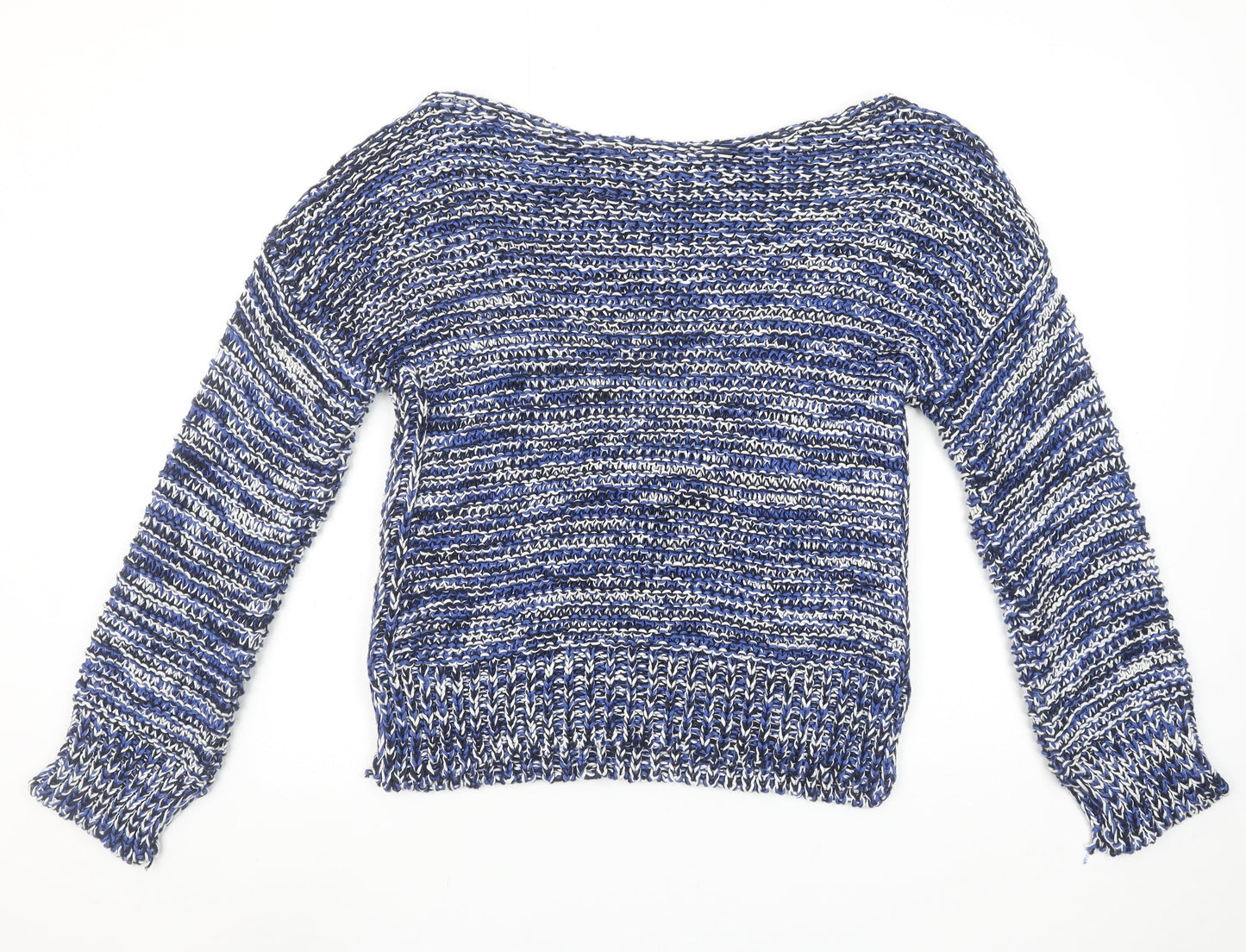 Zara Women Blue Chunky-Knit Acrylic Pullover Jumper Size M