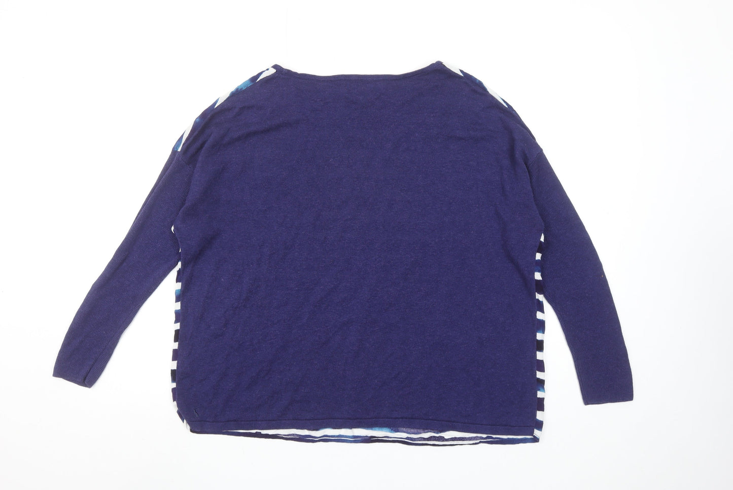 Joules Women Blue Striped Long Sleeve Tunic Knit Top Size 14