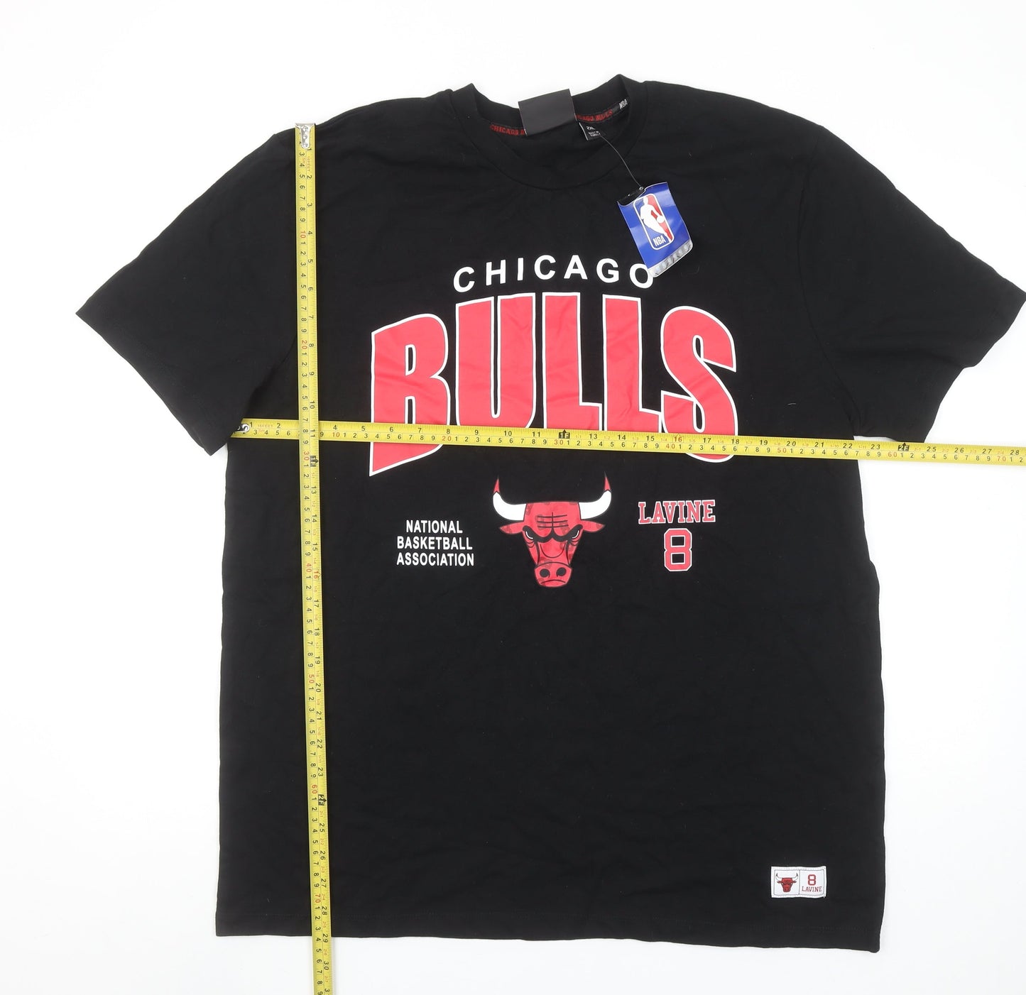 NBA Chicago Bulls Black 2XL Men's Graphic T-Shirt 100% Cotton