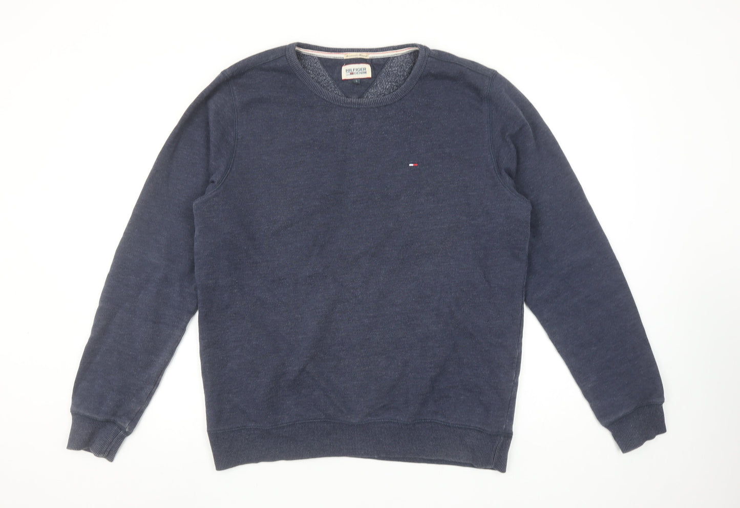 Tommy Hilfiger Mens Blue Crew Neck Pullover Sweatshirt Size L