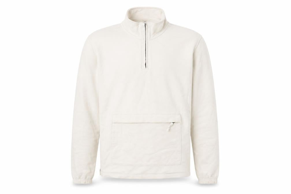 Marks and Spencer Men's Beige 1/2 Zip Cotton Sweatshirt Size S