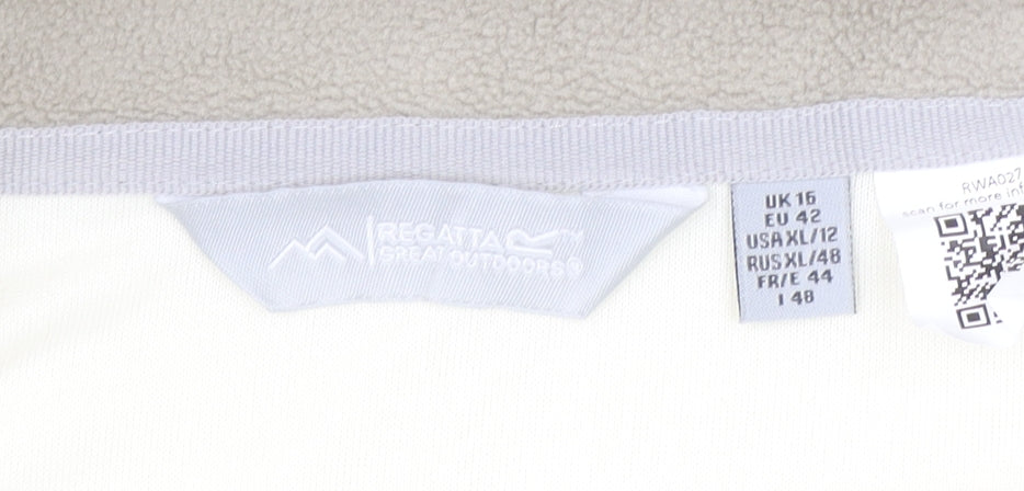 Regatta Women Ivory Fleece 1/4 Zip Pullover Sweatshirt UK 16