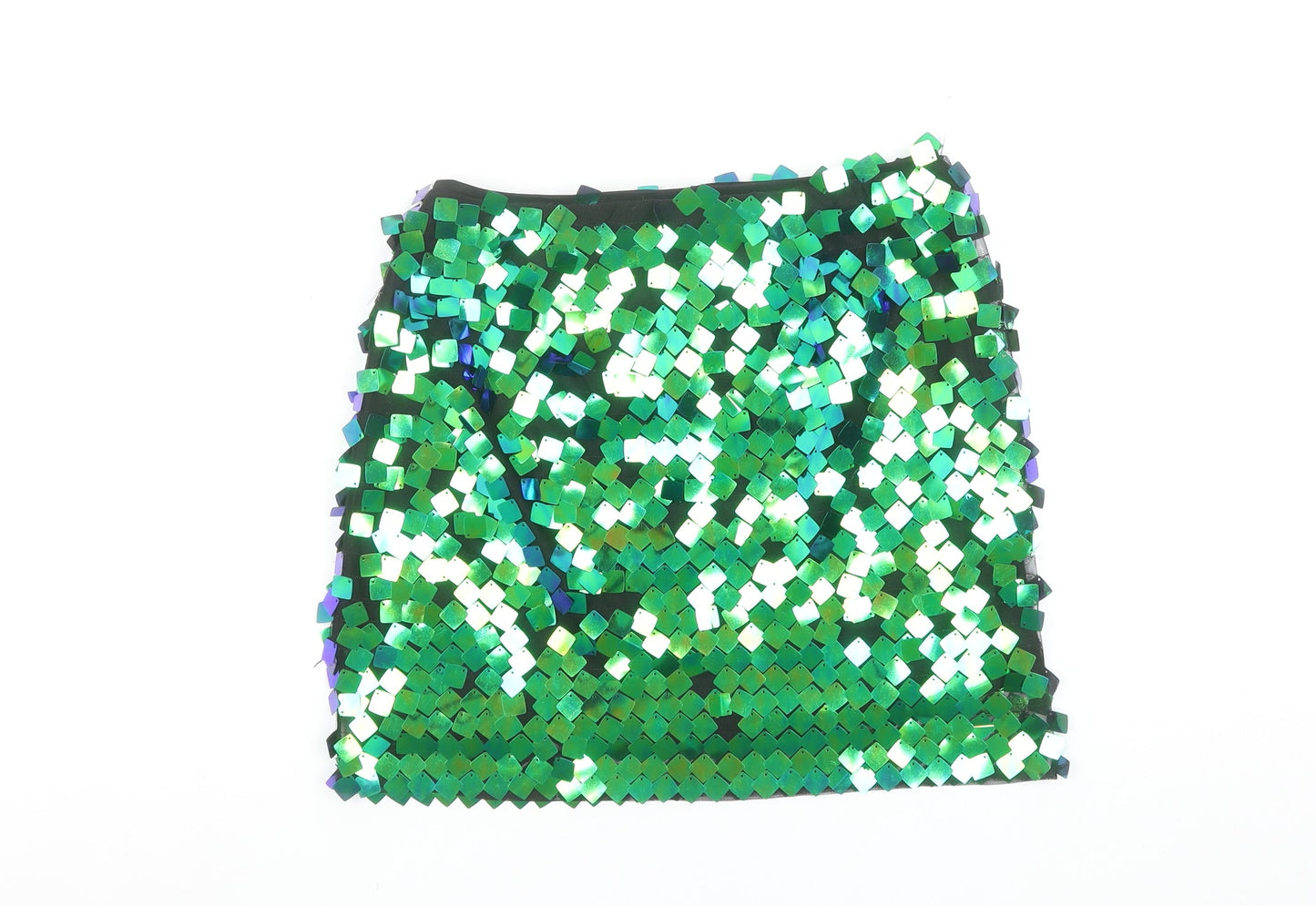 Collective the Label Women’s Green Sequin Mini Skirt UK 8 Petite