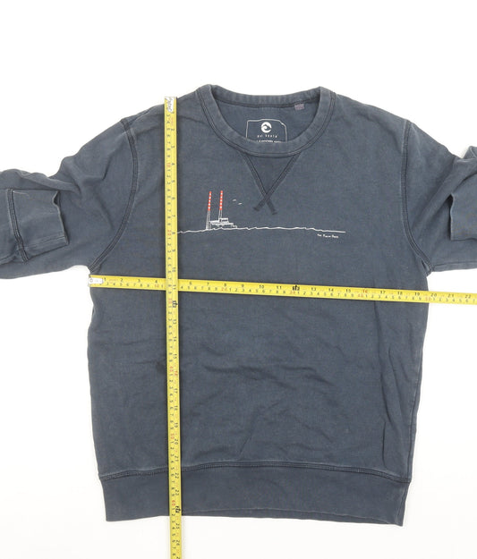Due South Men's Blue Graphic Crew Neck Sweatshirt XS