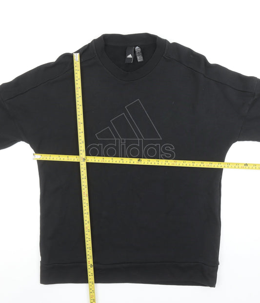 Adidas Women’s Black Cotton Pullover Sweatshirt Size L