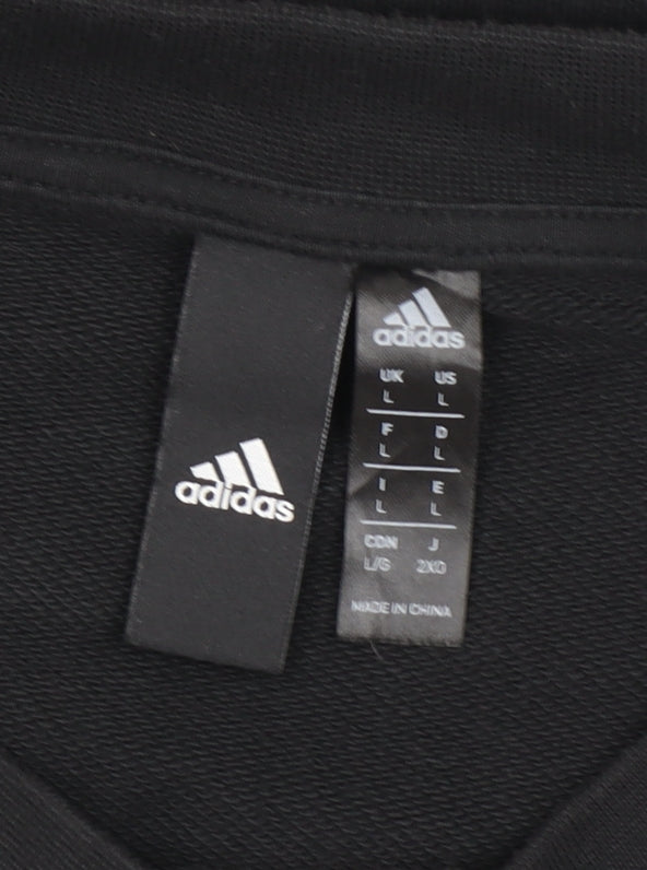 Adidas Women’s Black Cotton Pullover Sweatshirt Size L