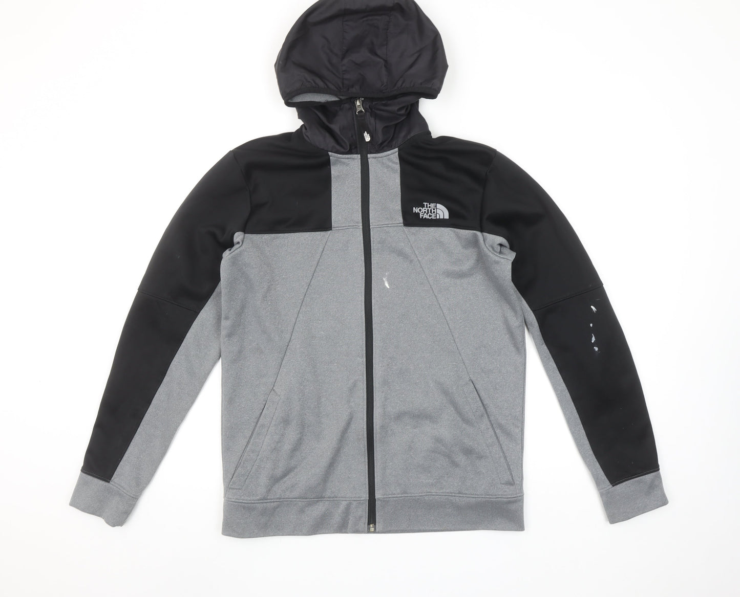The North Face Boys Grey XL Full Zip Hoodie Outdoor Fleece Jacket