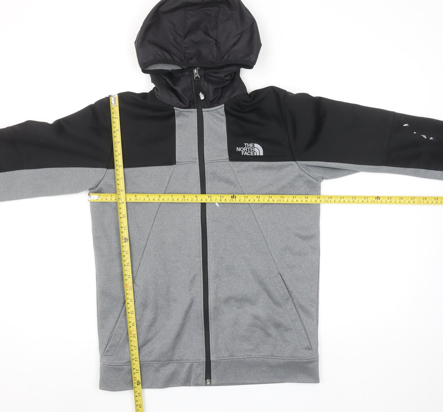 The North Face Boys Grey XL Full Zip Hoodie Outdoor Fleece Jacket