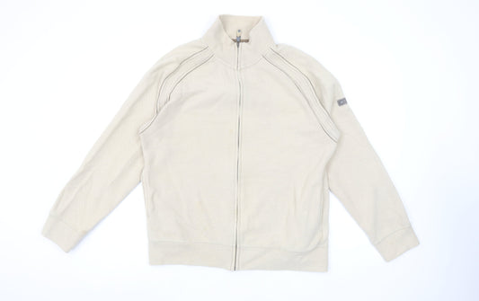 Kickers Men’s Beige Full Zip Sweatshirt Size L Knit Cotton Blend