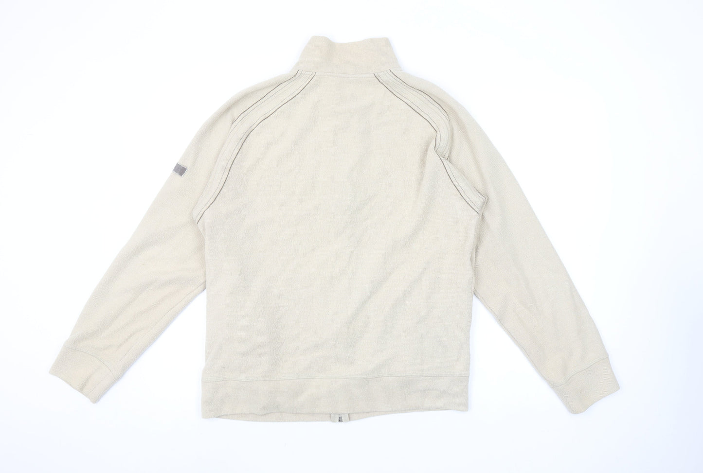 Kickers Men’s Beige Full Zip Sweatshirt Size L Knit Cotton Blend