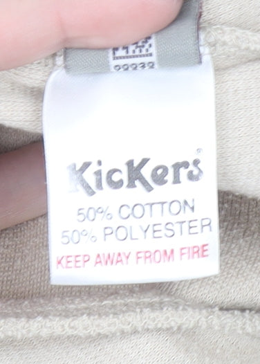 Kickers Men’s Beige Full Zip Sweatshirt Size L Knit Cotton Blend