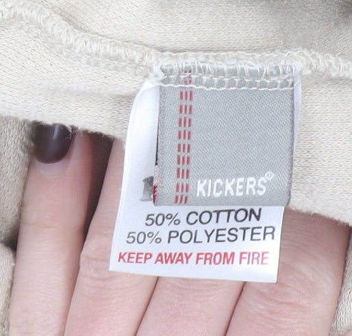 Kickers Men’s Beige Full Zip Sweatshirt Size L Knit Cotton Blend