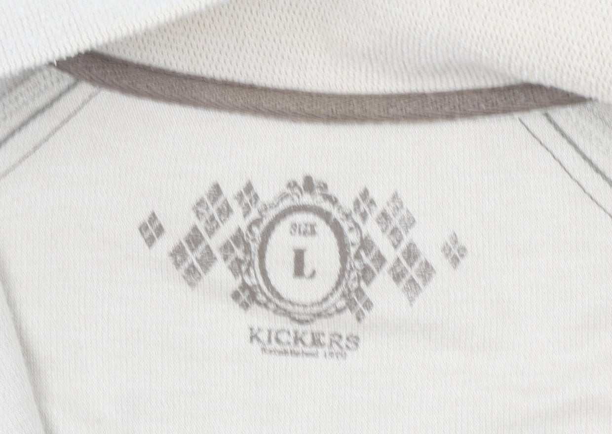 Kickers Men’s Beige Full Zip Sweatshirt Size L Knit Cotton Blend